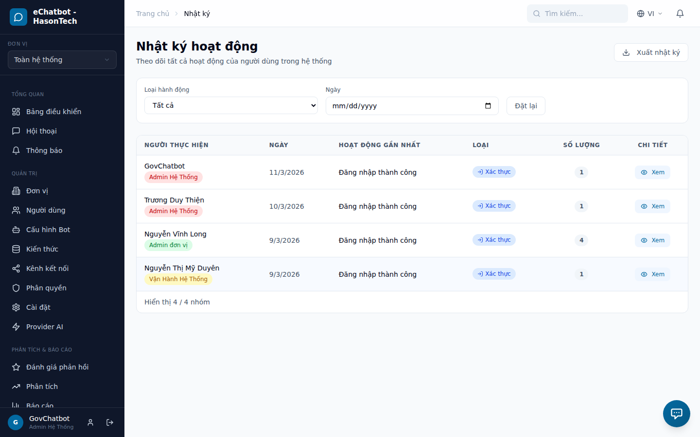 Nhật ký kiểm toán hệ thống